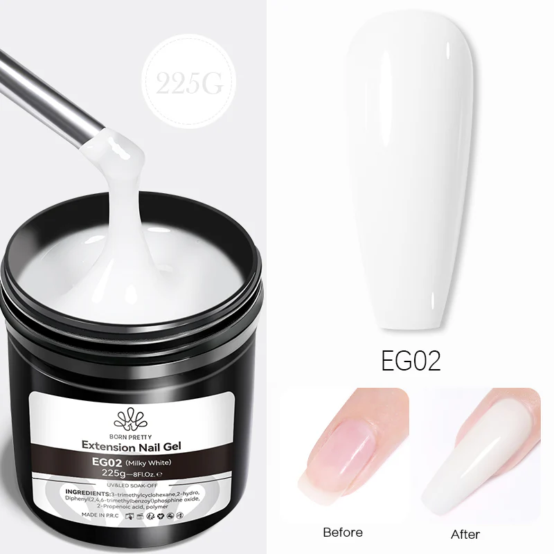Milky White Extension Nail Gel EG02 225g - Image 2