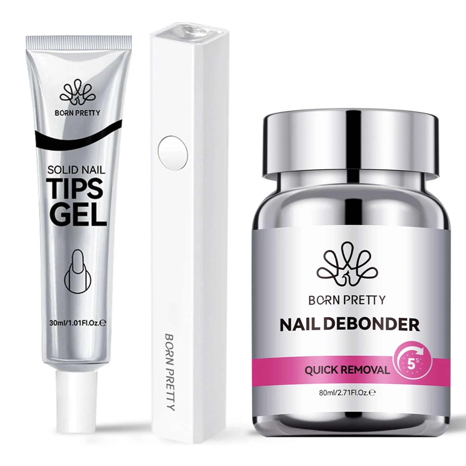 Nail Debonder & Solid Nail Tips Gel & Nail Lamp
