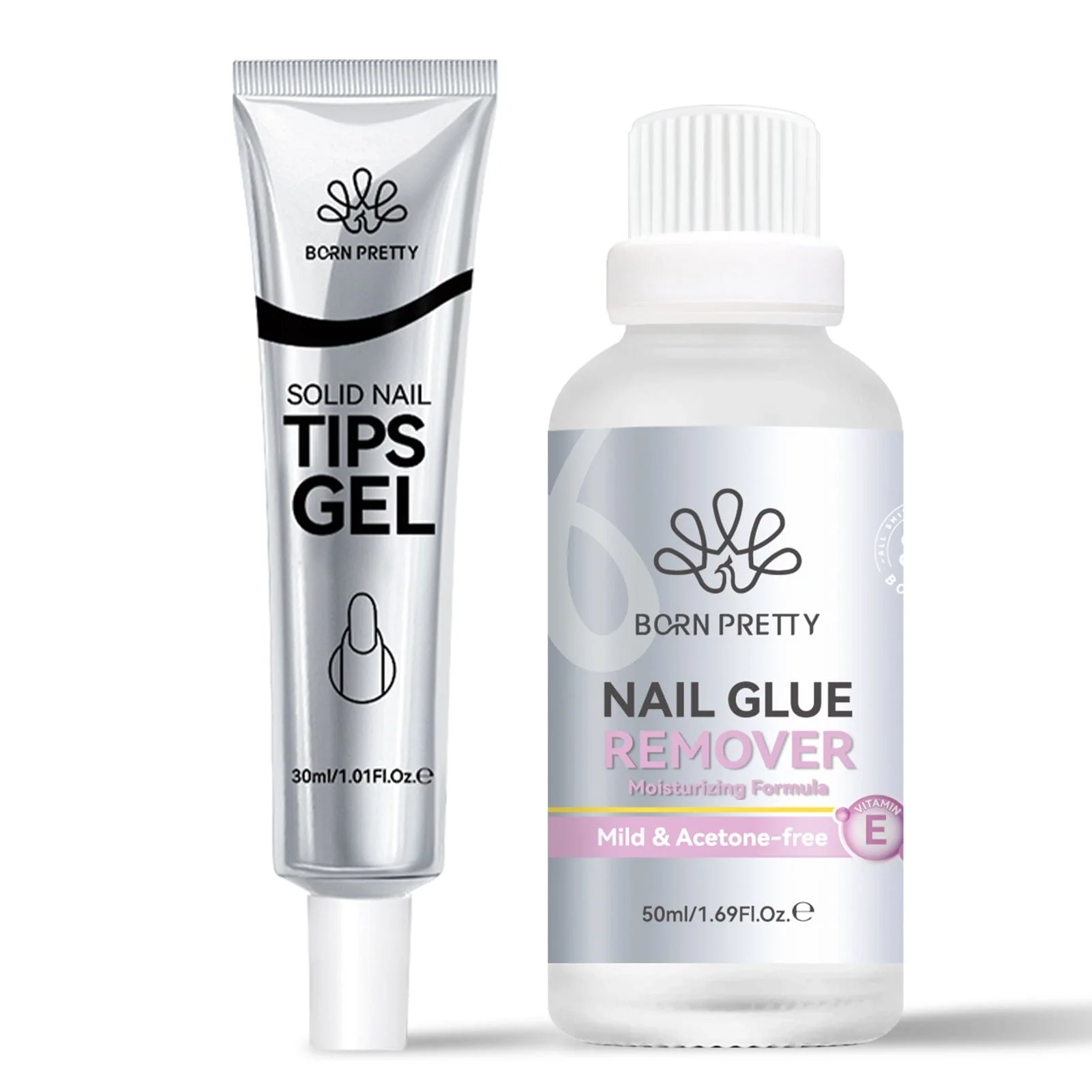 Nail Glue Remover 50ml with Solid Nail Tips Gel