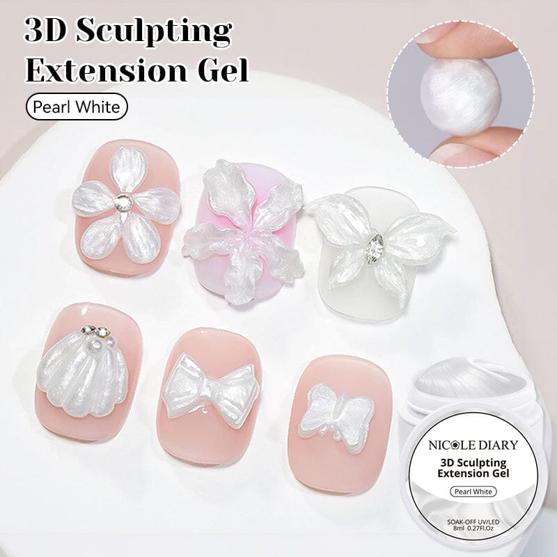 Pearl White 3D Sculpting Extension Gel 8ml - Image 10