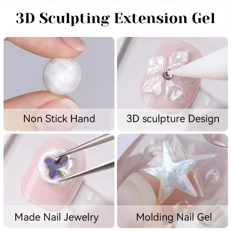 Pearl White 3D Sculpting Extension Gel 8ml - Image 11