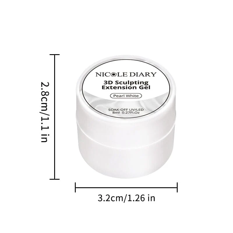 Pearl White 3D Sculpting Extension Gel 8ml - Image 12