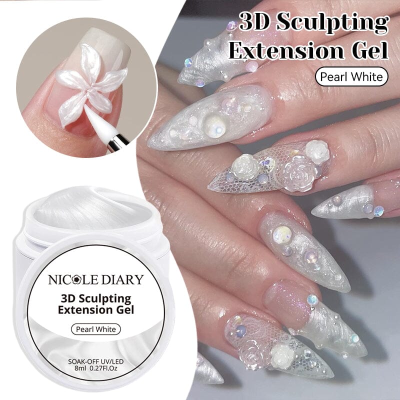 Pearl White 3D Sculpting Extension Gel 8ml - Image 3