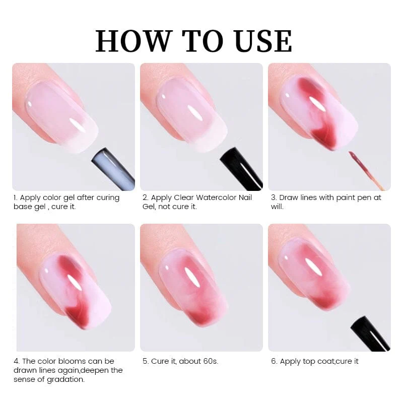 Peel Off Base Gel, Reinforcement Gel, Watercolor Nail Gel 7ml - Image 19