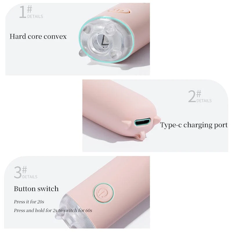 Pink Hand Light Mini UV Nail Lamp - Image 9