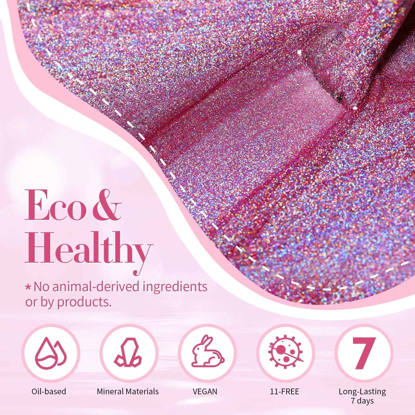 Pink Holographics Nail Polish 10ml - Image 6