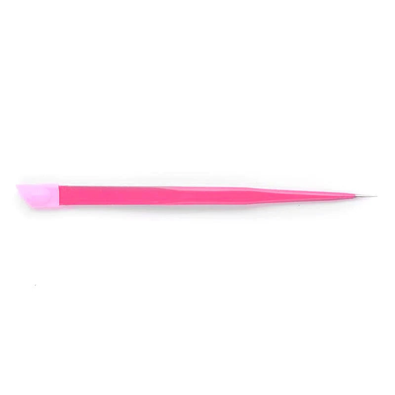 Pink Straight Nail Tweezers with Silicone Head - Image 4