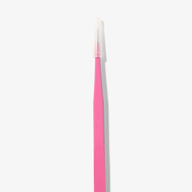 Pink Straight Nail Tweezers with Silicone Head - Image 5