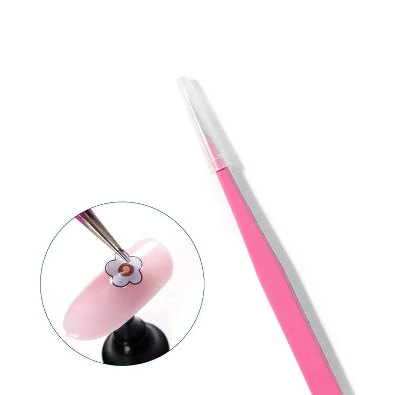 Pink Straight Nail Tweezers with Silicone Head - Image 8