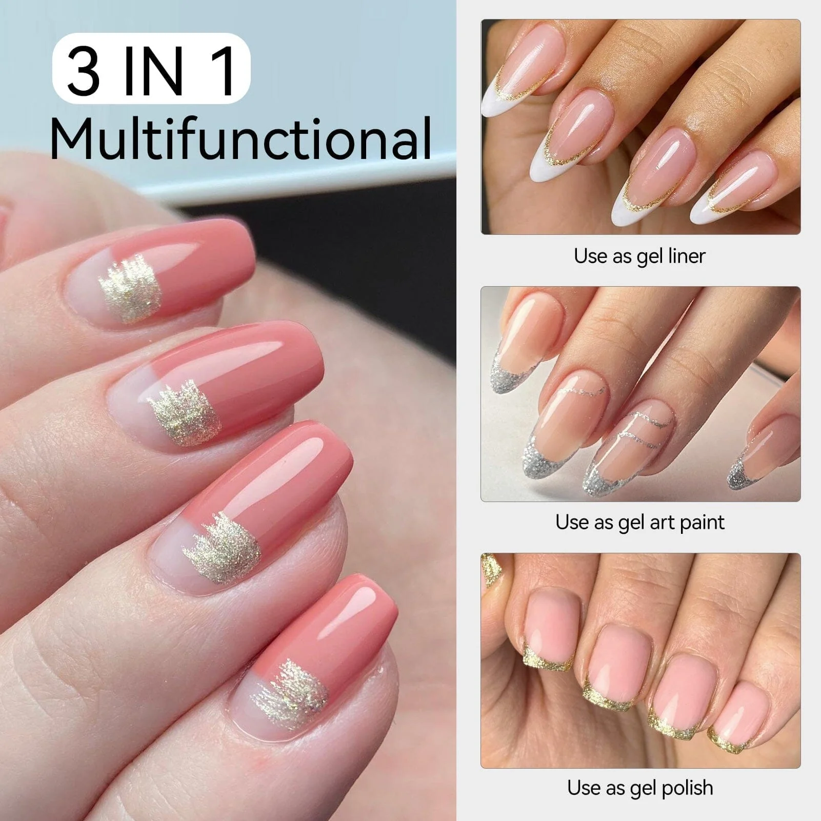 Platinum Gold & Silver Liner Paint Gel 8ml - Image 5