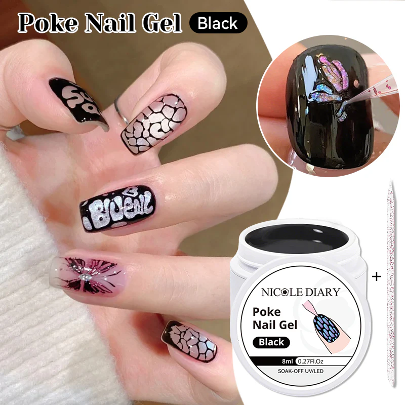 Poke Nail Gel Black 8ml - Image 2