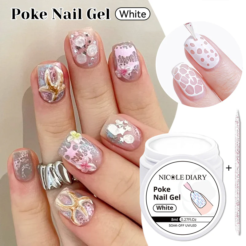 Poke Nail Gel White 8ml - Image 2