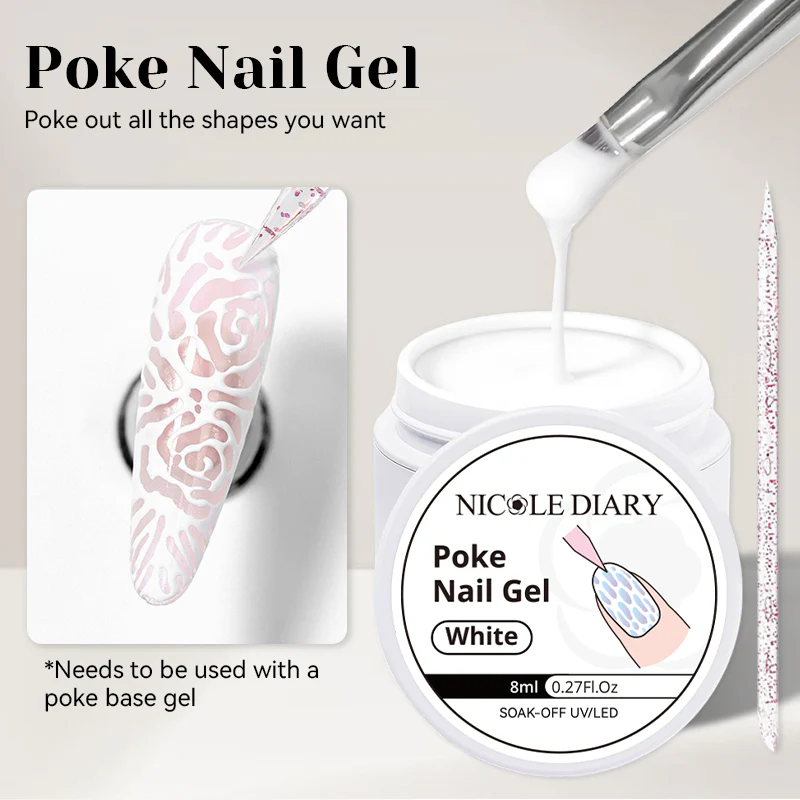 Poke Nail Gel White 8ml - Image 3