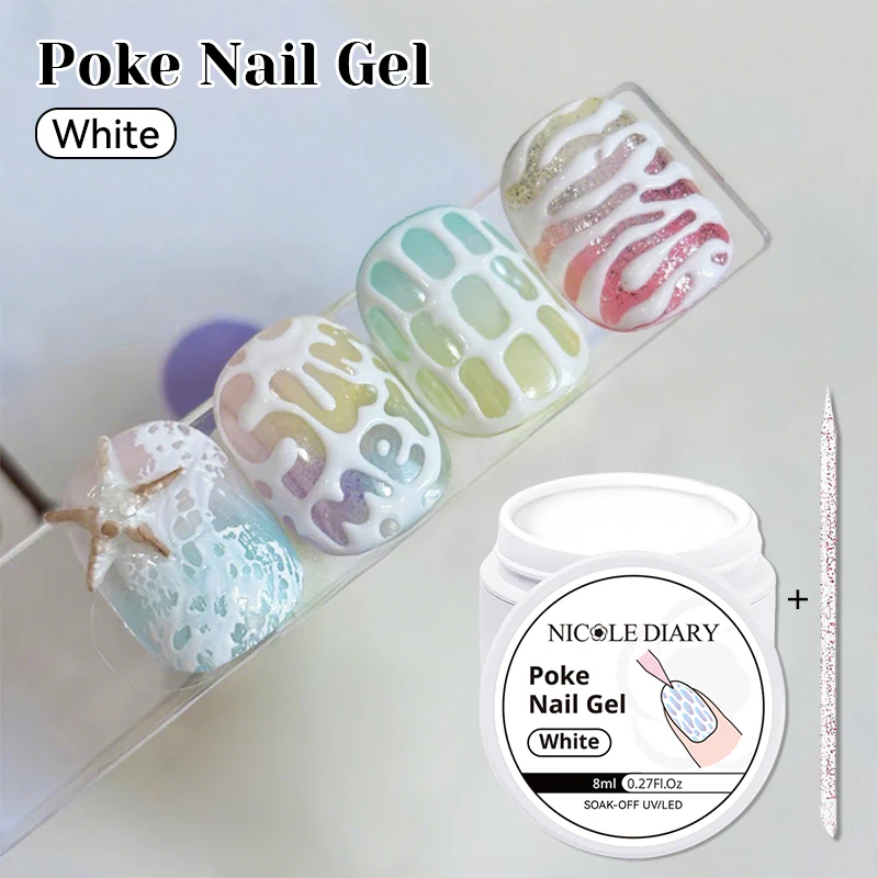 Poke Nail Gel White 8ml - Image 4