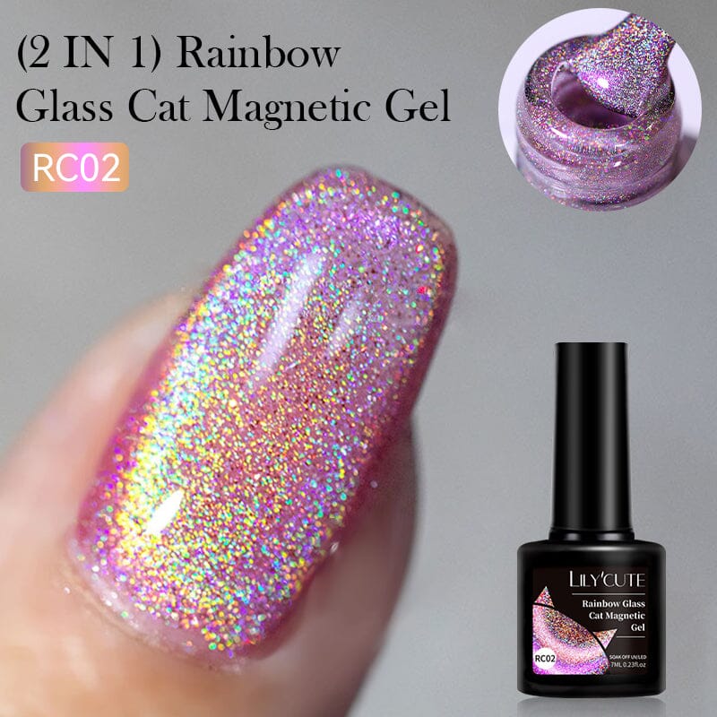 Rainbow Glass Cat Magnetic Gel RC02 7ml - Image 2