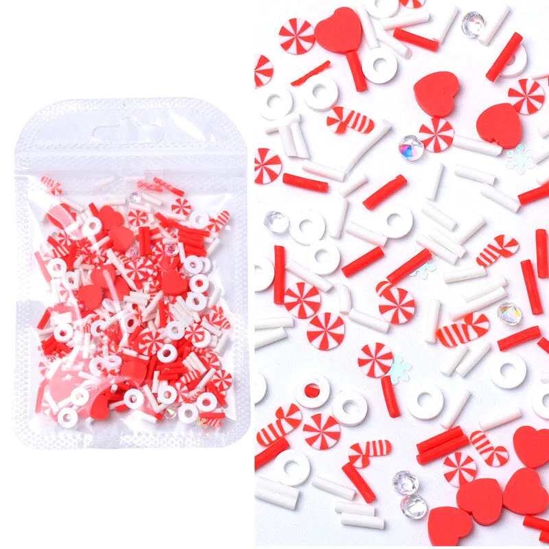Red White Christmas Nail Decoration #04