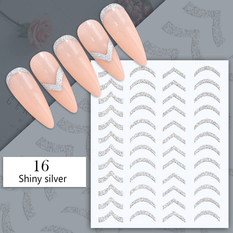 Reflective Glitter 3D Nail Sticker #16