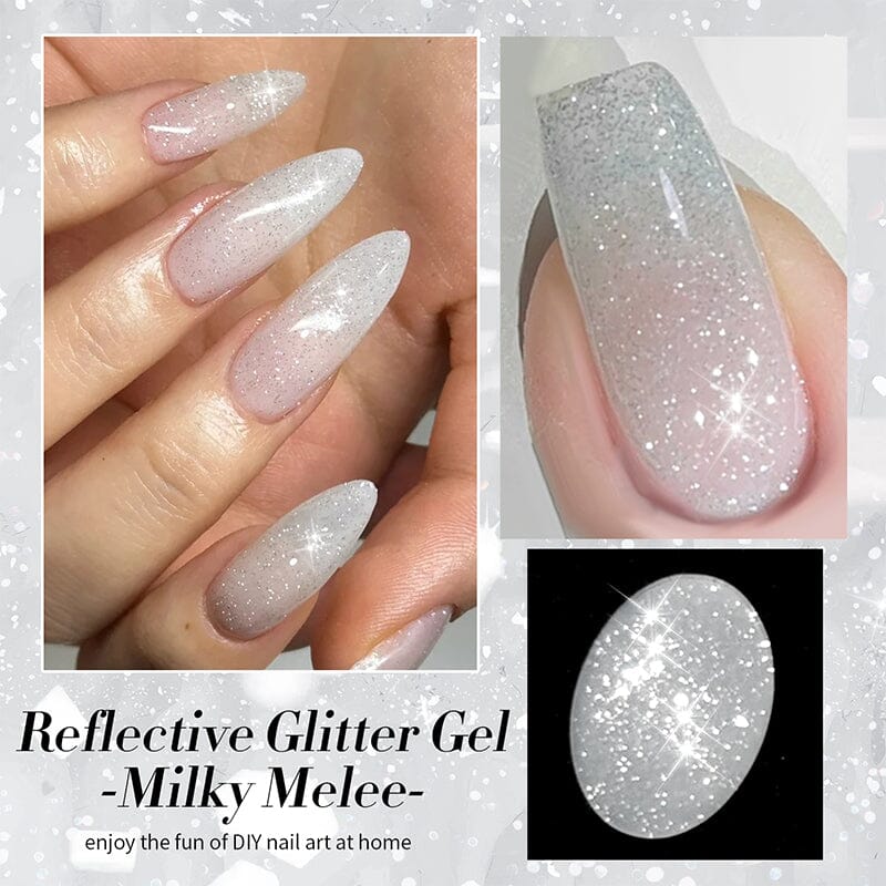 Reflective Glitter Gel Polish SZ12 Milky Melee 10ml - Image 3