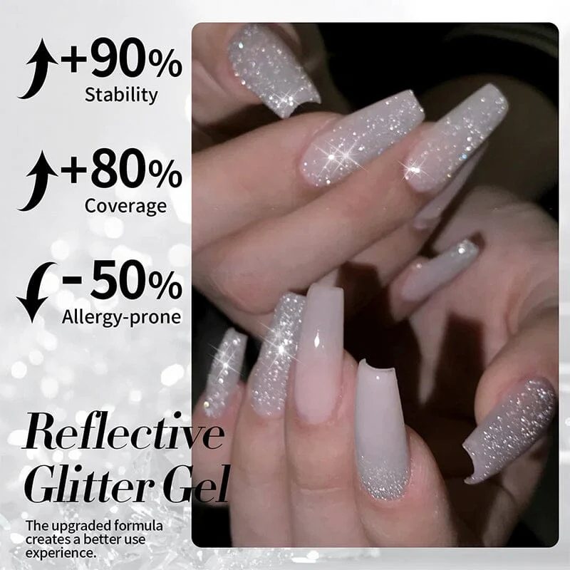 Reflective Glitter Gel Polish SZ12 Milky Melee 10ml - Image 6