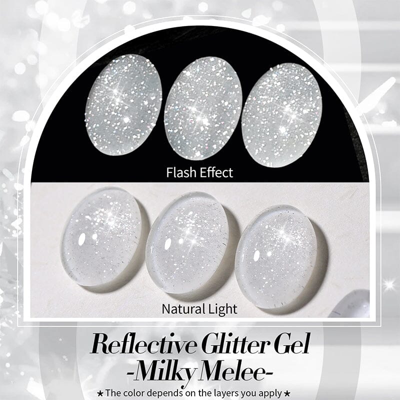 Reflective Glitter Gel Polish SZ12 Milky Melee 10ml - Image 8