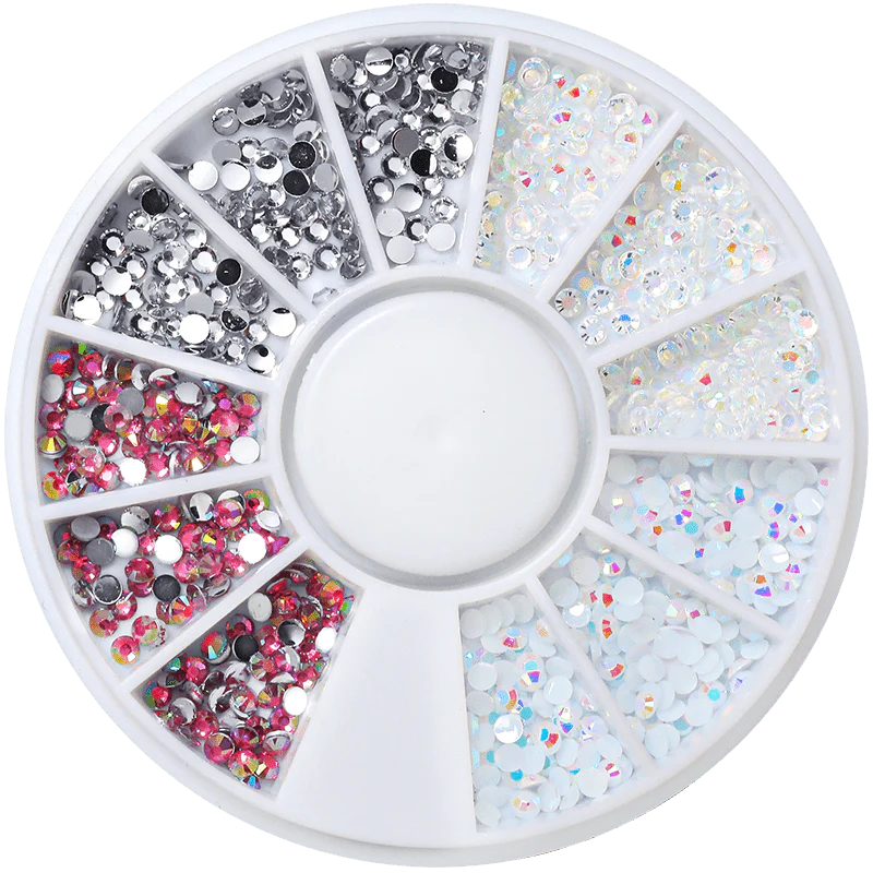 Resin Rhinestones Nail Wheel Decoration