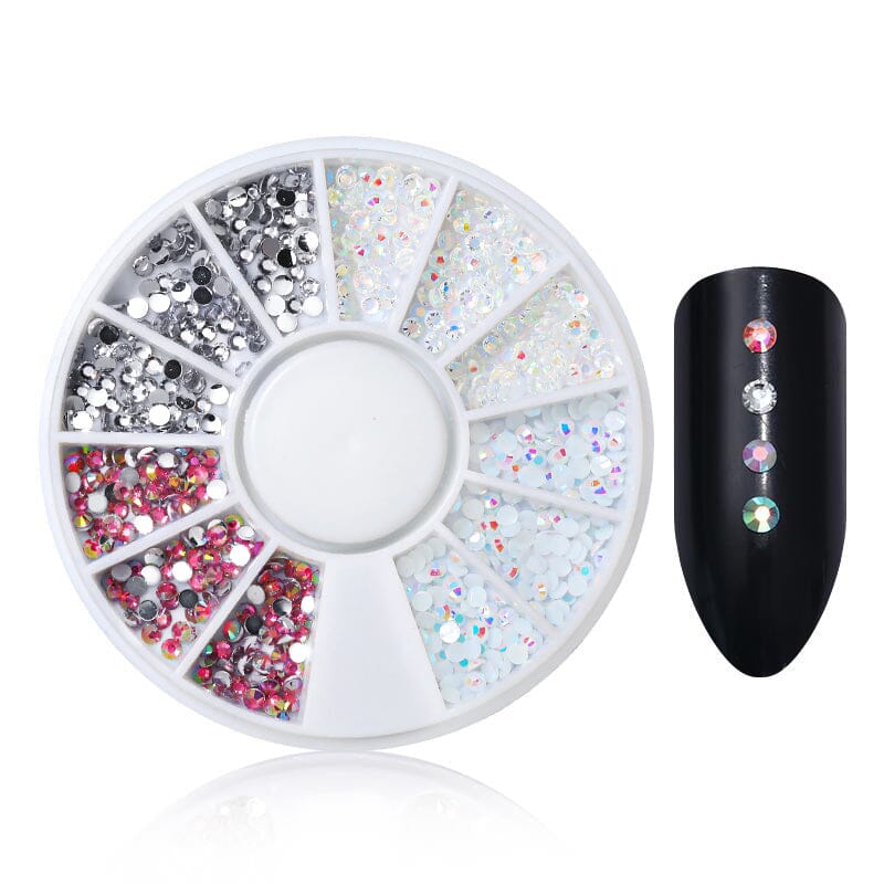 Resin Rhinestones Nail Wheel Decoration - Image 2