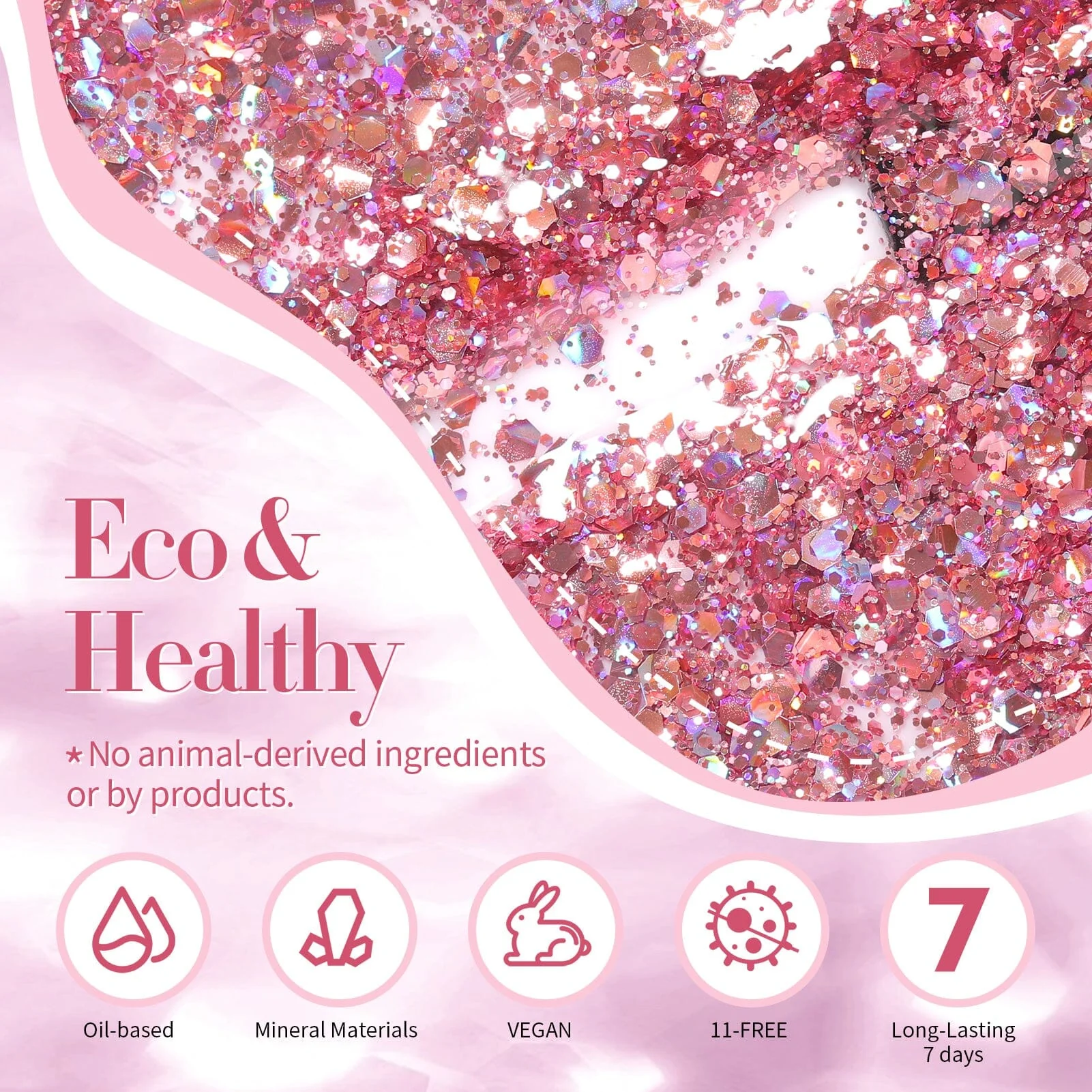 Rose Gold Iridescent Sequins Nail Polish 10ml - Image 7