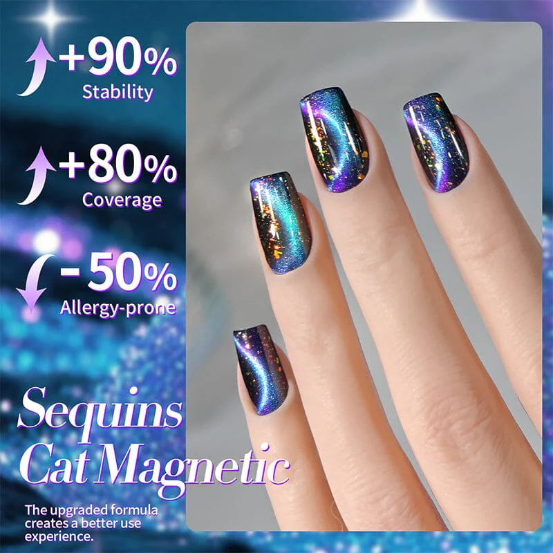 Sequins Cat Magnetic Gel MY35 Starry Sky 10ml - Image 4