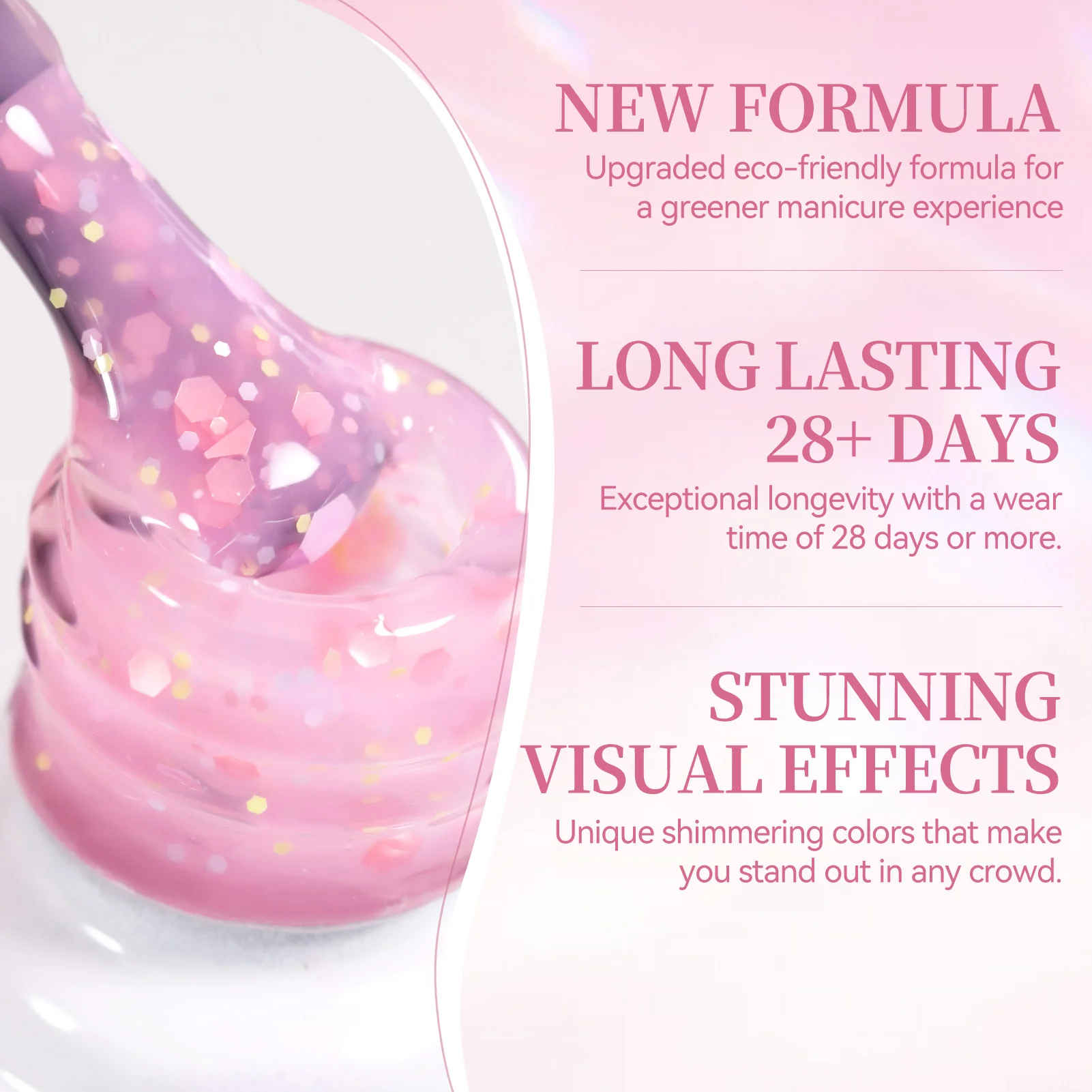 Sequins Jelly Gel TS33 Pink Fantasy 15ml - Image 6