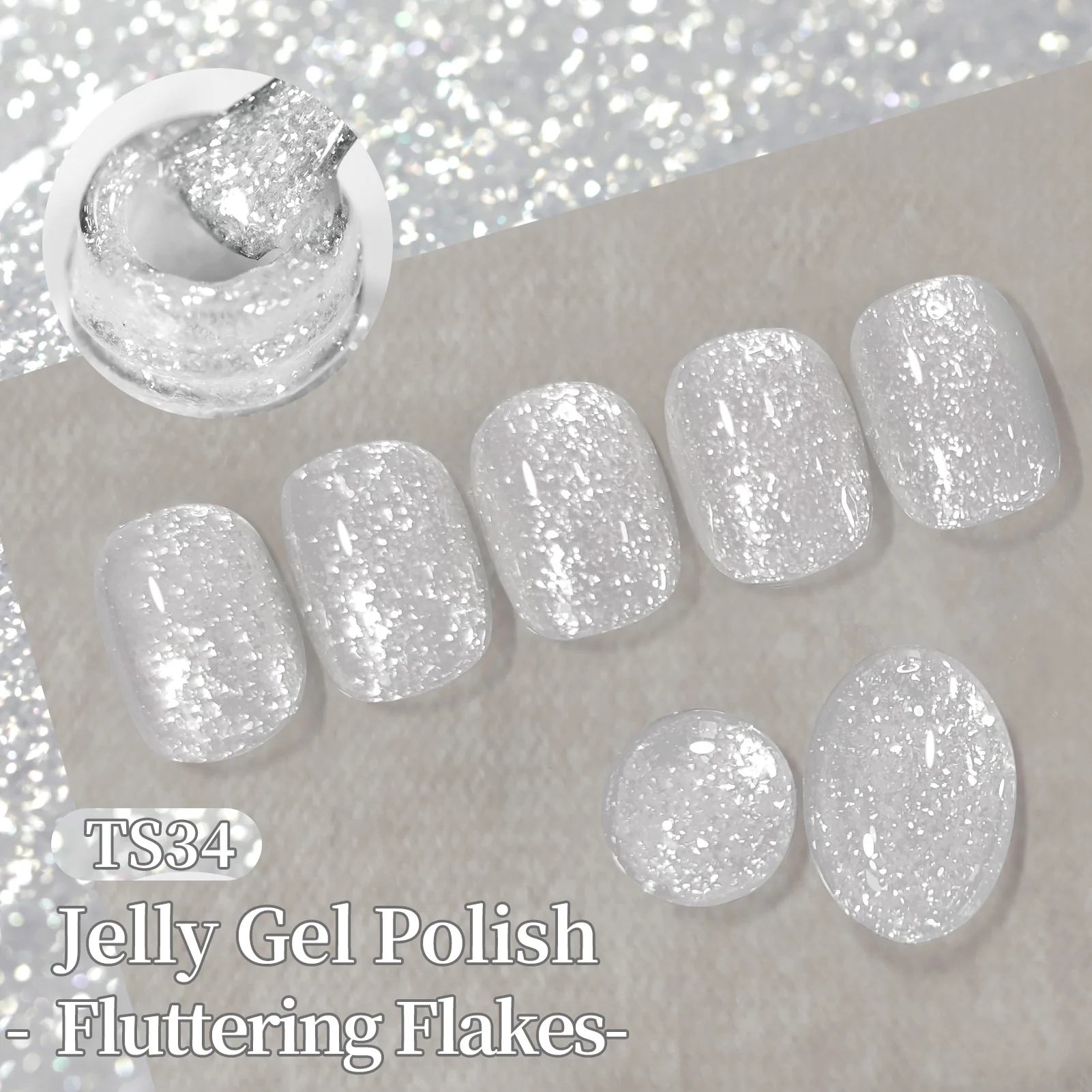 Sequins Jelly Gel TS34 Fluttering Flakes 15ml - Image 4