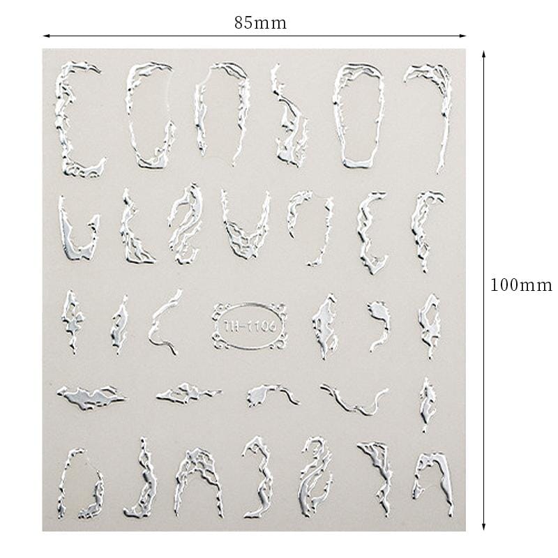 Silver 3D Nail Sticker TH-1108 - Image 3