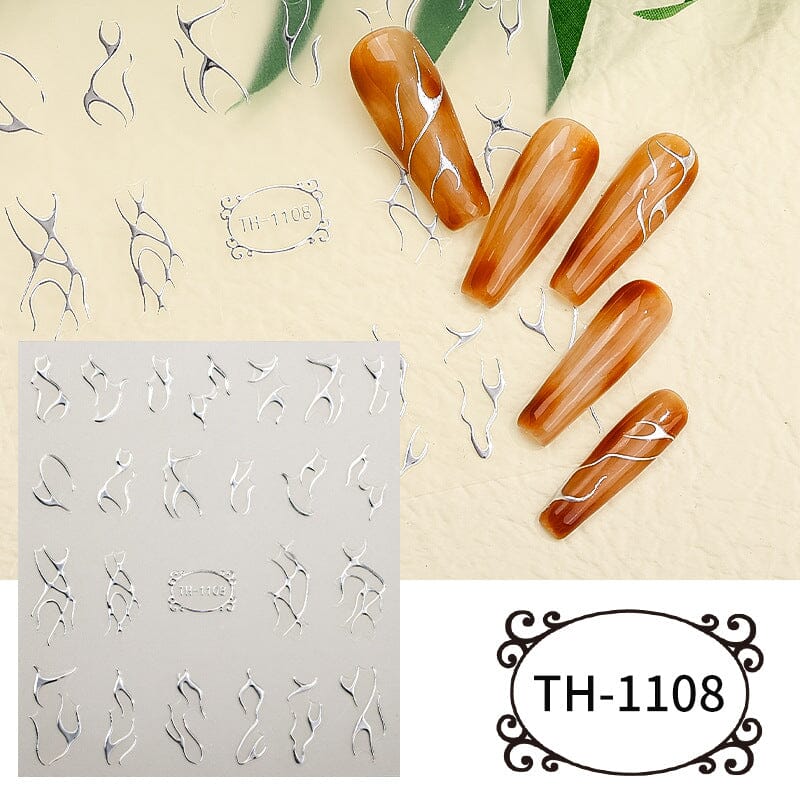 Silver 3D Nail Sticker TH-1108 - Image 4