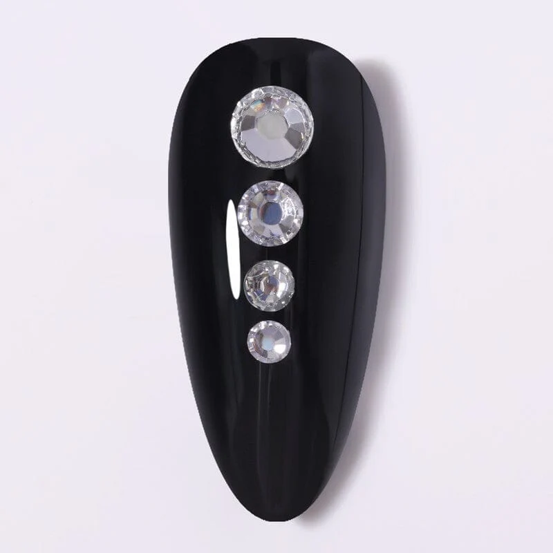 Silver 4 Sizes Flatbottom Rhinestones in Wheel - Image 3