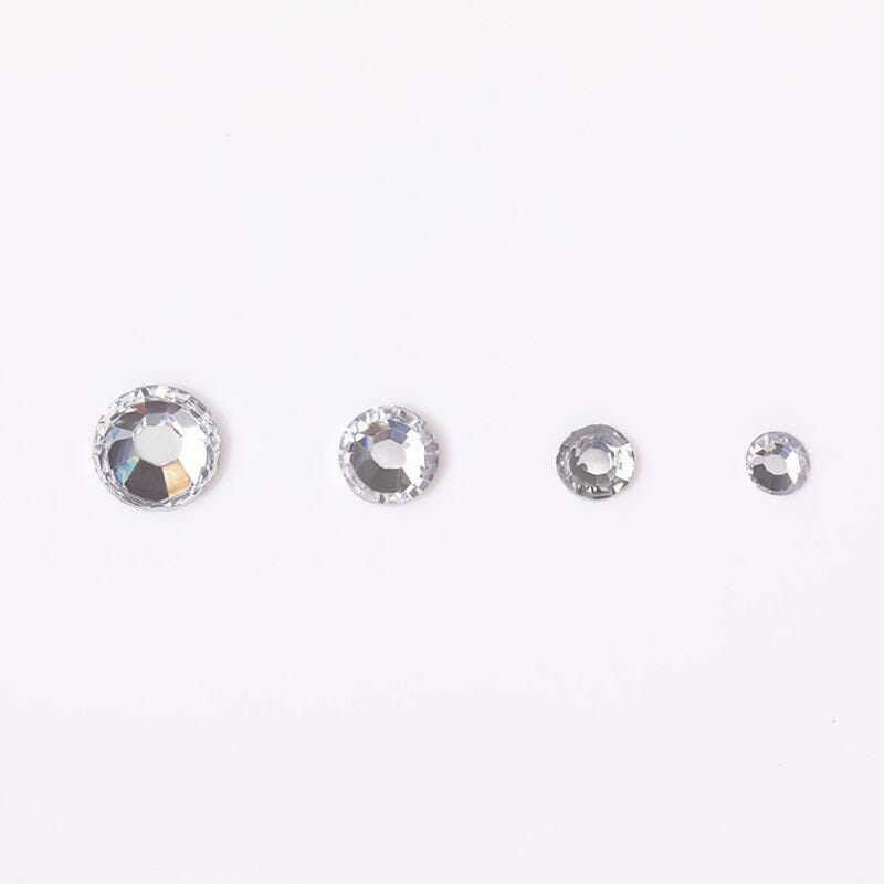 Silver 4 Sizes Flatbottom Rhinestones in Wheel - Image 4