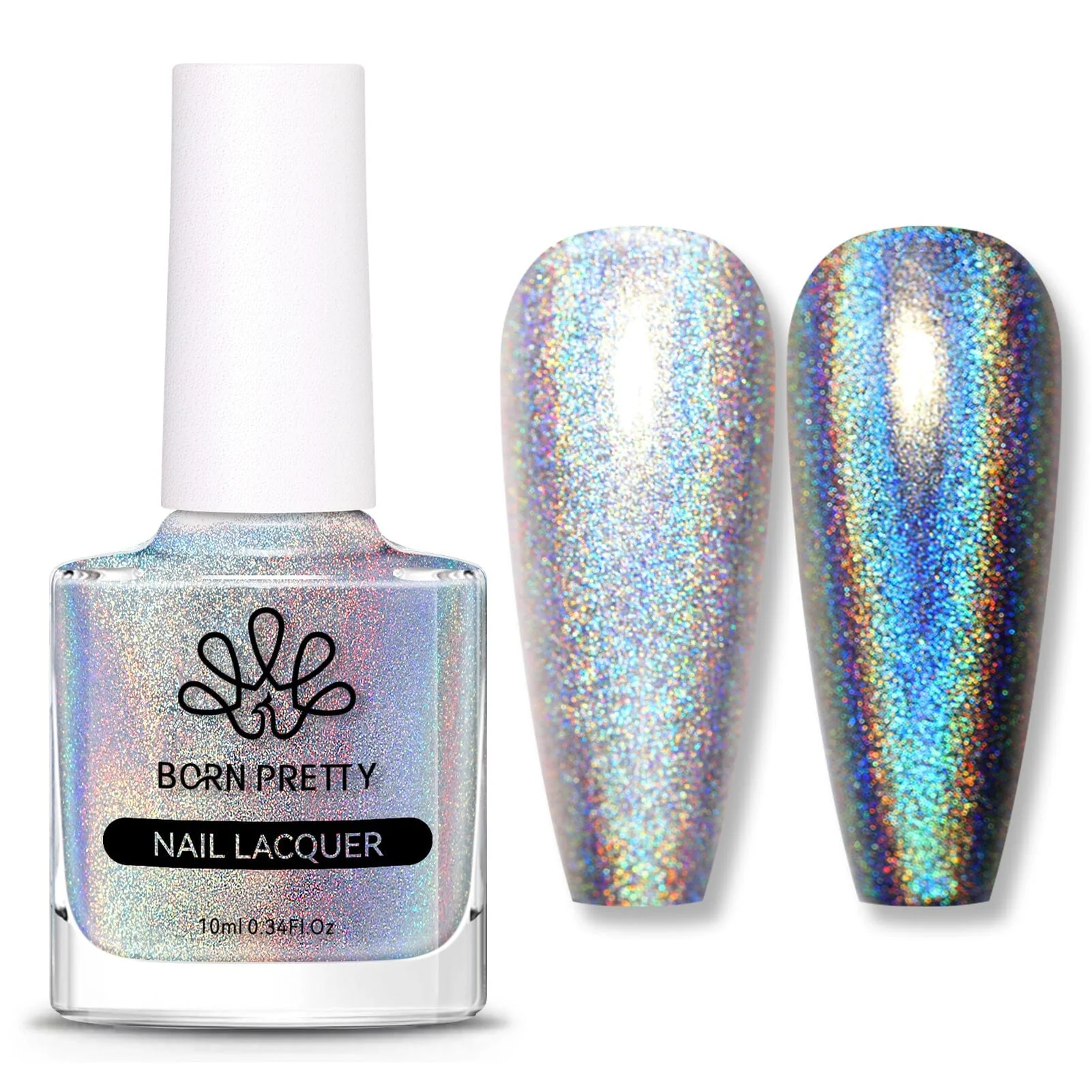 Silver Iridescent Nail Polish 10ml - Image 2