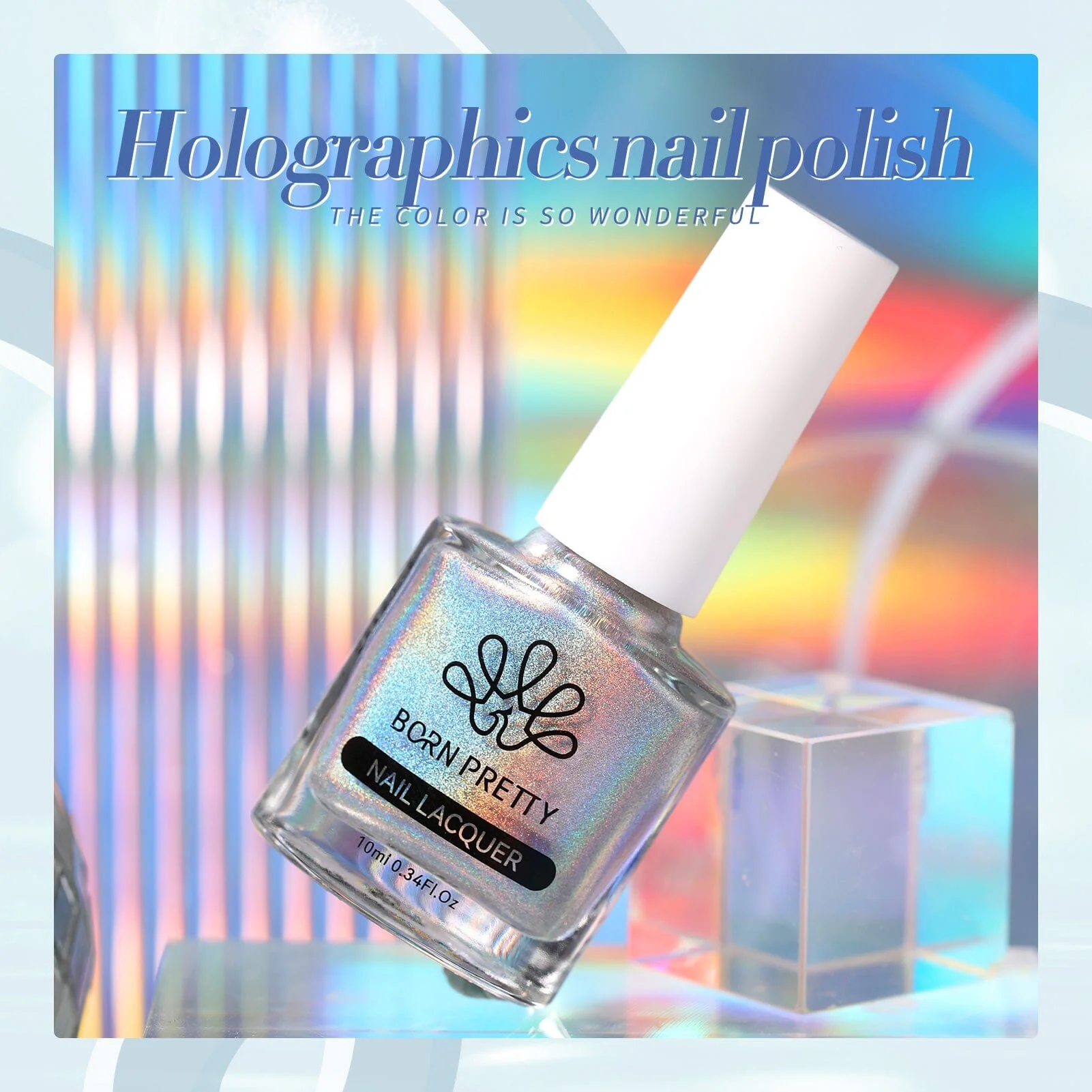 Silver Iridescent Nail Polish 10ml - Image 6