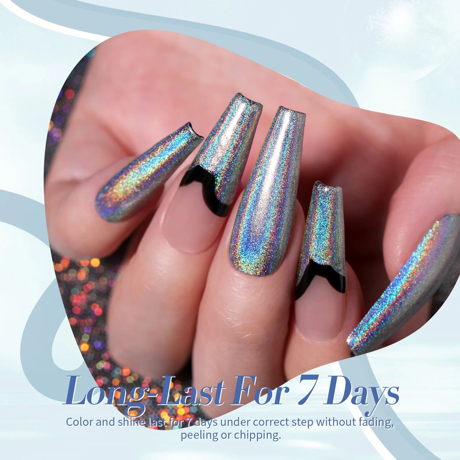 Silver Iridescent Nail Polish 10ml - Image 9