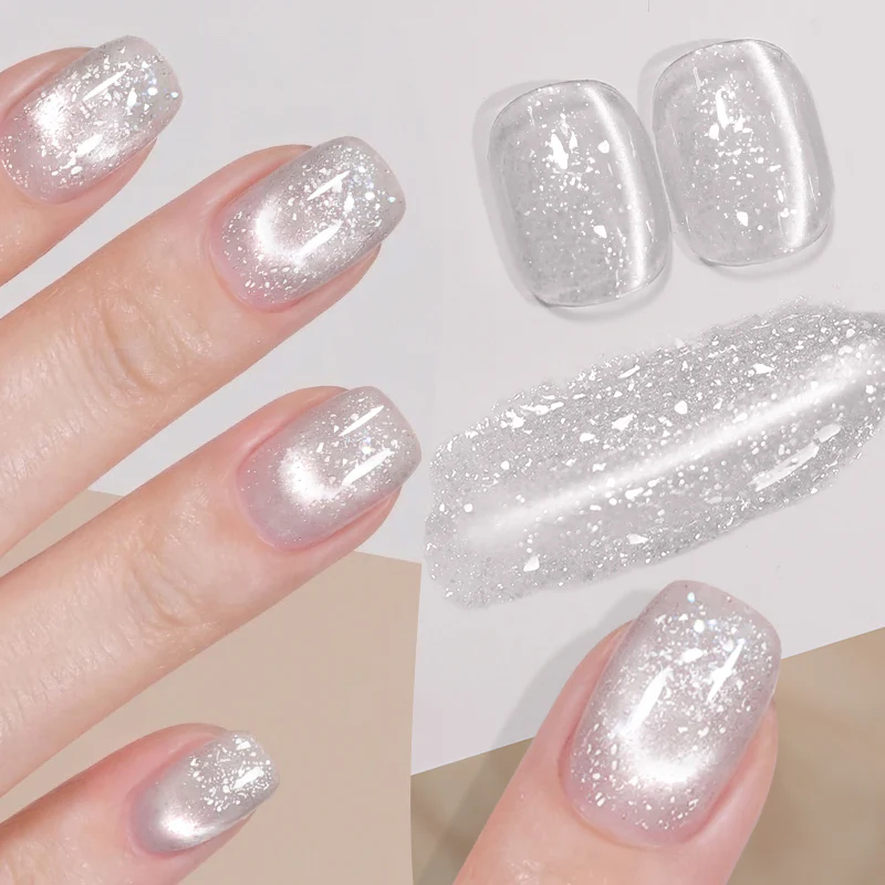 Snow Velvet Cat Magnetic Gel MY548 Bling White 10ml - Image 3