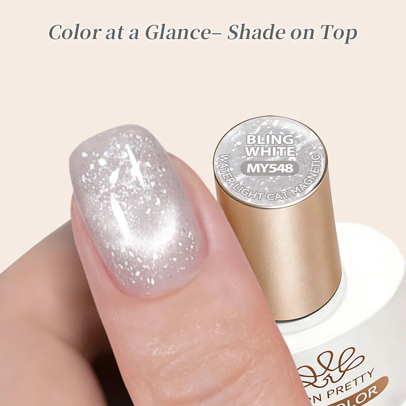 Snow Velvet Cat Magnetic Gel MY548 Bling White 10ml - Image 4