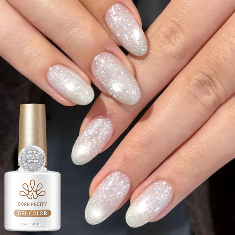 Snow Velvet Cat Magnetic Gel MY548 Bling White 10ml - Image 7