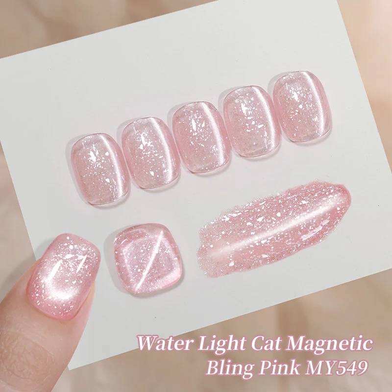 Snow Velvet Cat Magnetic Gel MY549 Bling Pink 10ml - Image 4