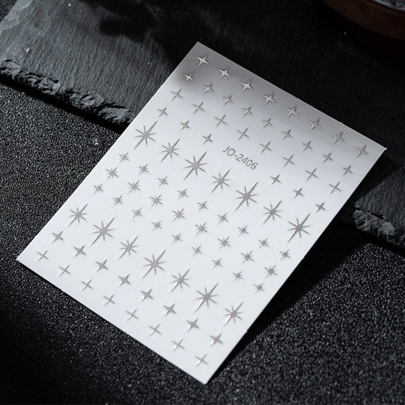 Star 3D Nail Sticker JO-2406 Silver - Image 3