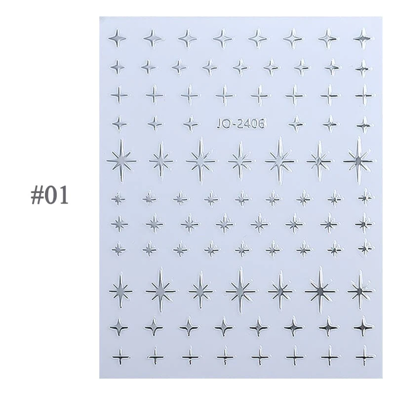 Star 3D Nail Sticker JO-2406 Silver - Image 4