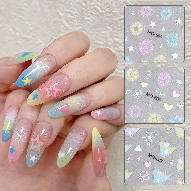 Star Heart 3D Nail Sticker MO-607 - Image 11