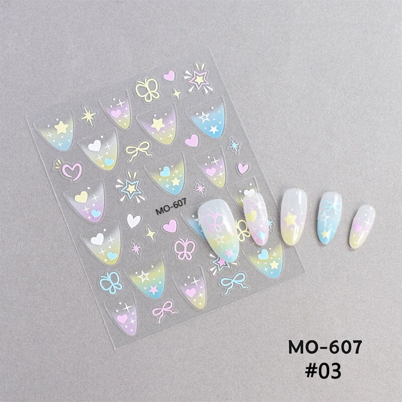 Star Heart 3D Nail Sticker MO-607 - Image 2