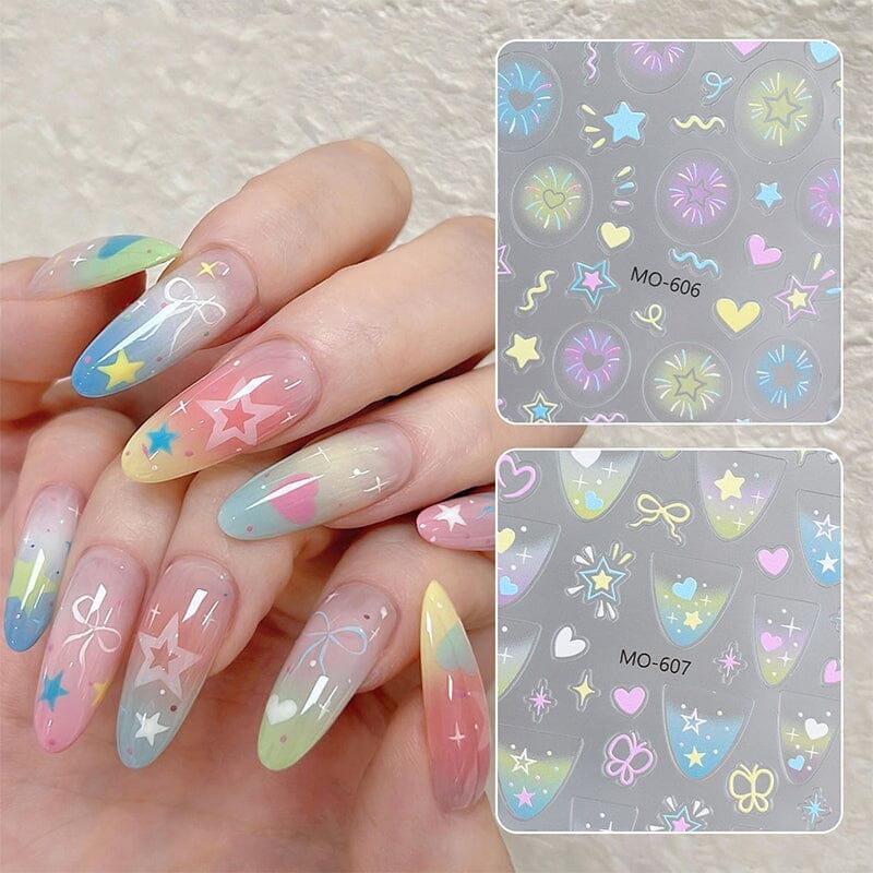 Star Heart 3D Nail Sticker MO-607 - Image 3