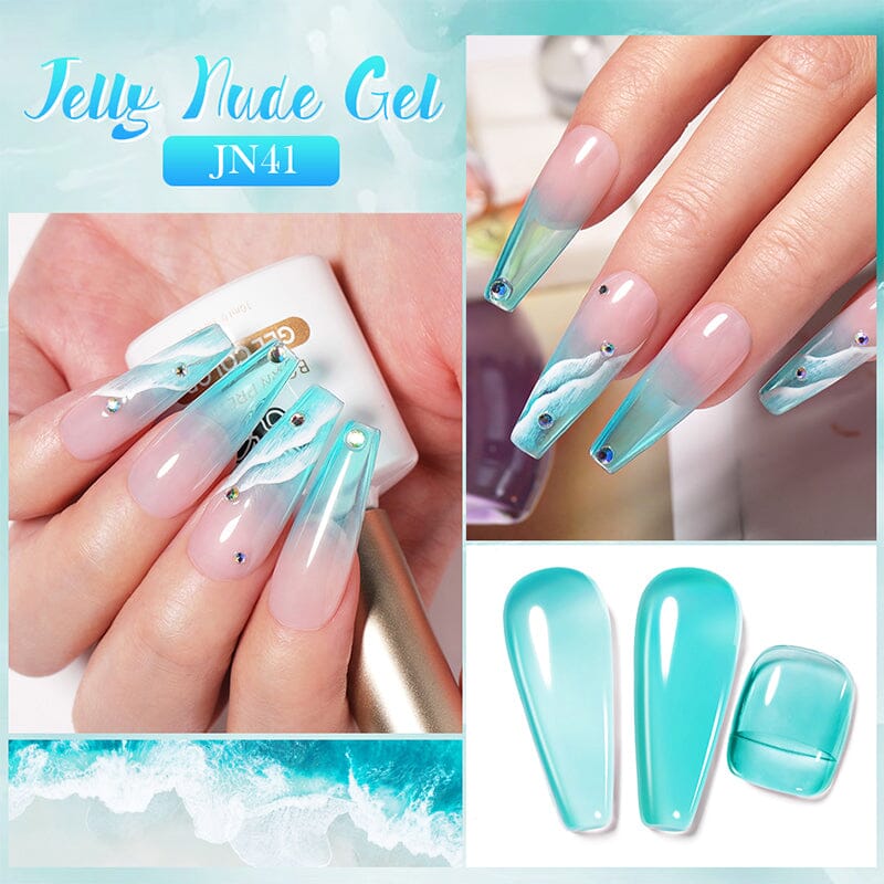 Green Blue Jelly Nude Gel 10ml - Image 4