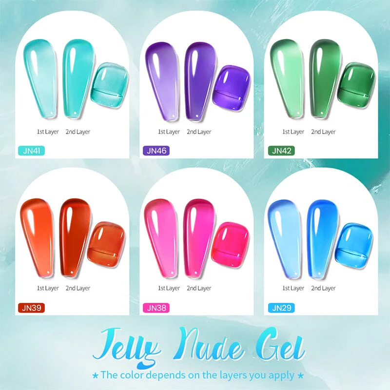 Green Blue Jelly Nude Gel 10ml - Image 7