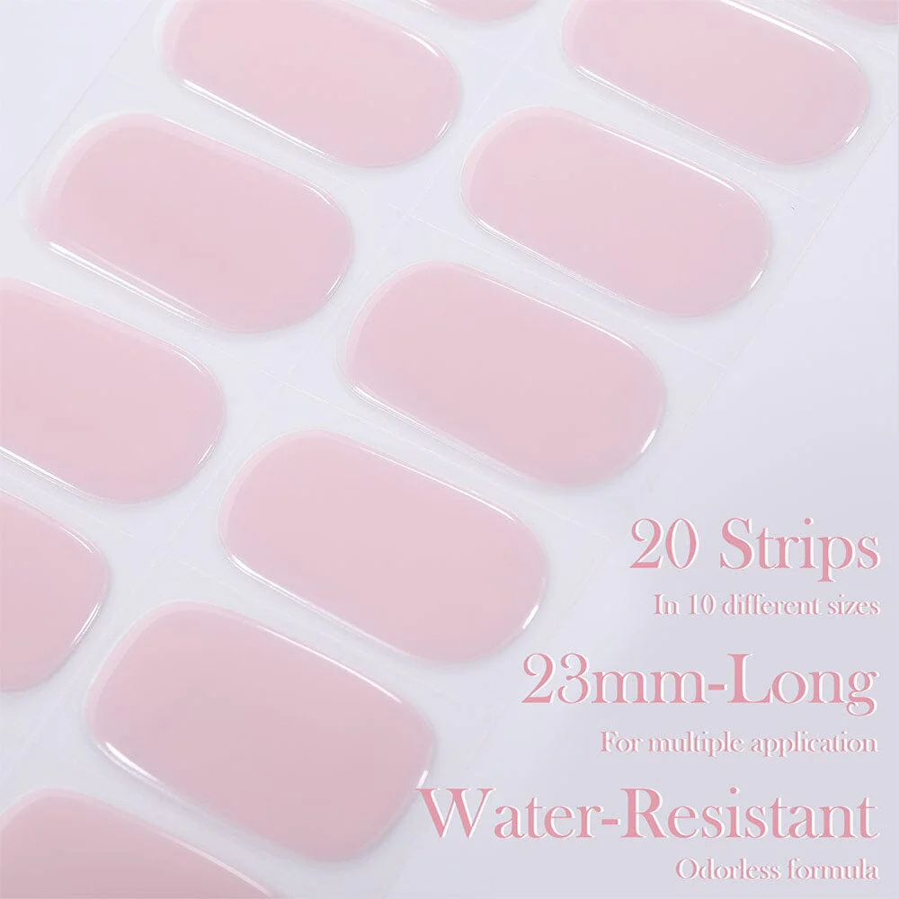 [US ONLY] 20 Tips Pink Semi-Cured Gel Nail Strips N013 - Image 6