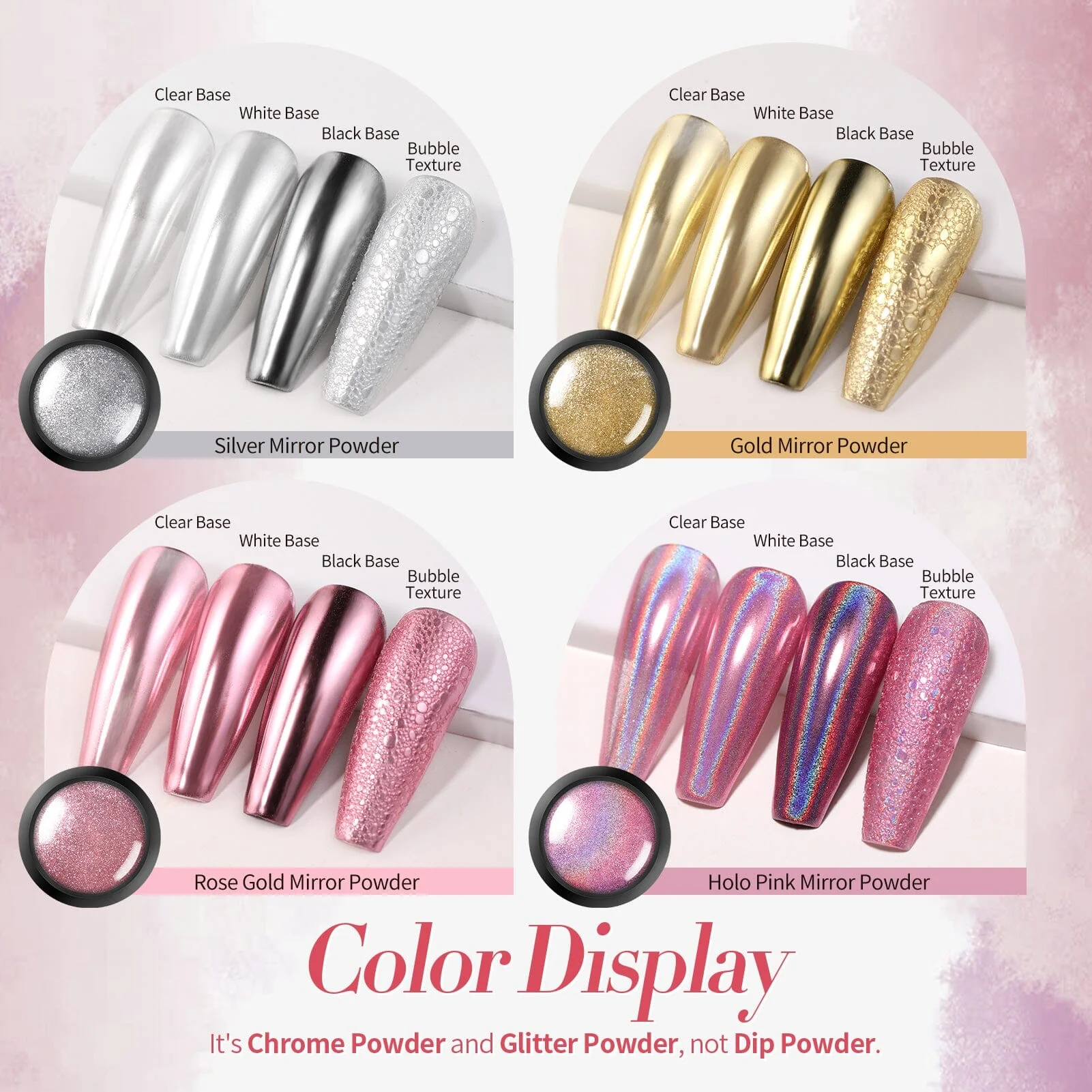 [US ONLY] 4 Boxes Metallic Chrome Nail Powder - Image 5